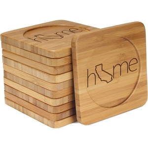 image:imageBambooMN Engraved Square Bamboo Coasters  Home wState  Style 2  California  100 UnitsCaliforniasquare