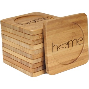 image:imageBambooMN Engraved Square Bamboo Coasters  Home wState  Style 2  California  100 UnitsNorth Carolinasquare