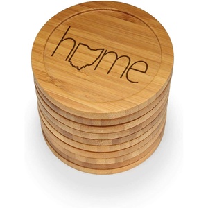 image:imageBambooMN Engraved Square Bamboo Coasters  Home wState  Style 2  California  100 UnitsOhioround