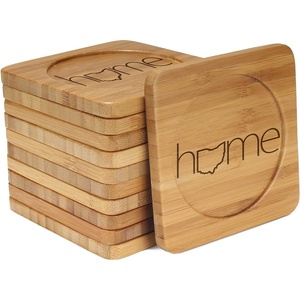 image:imageBambooMN Engraved Square Bamboo Coasters  Home wState  Style 2  California  100 UnitsOhiosquare