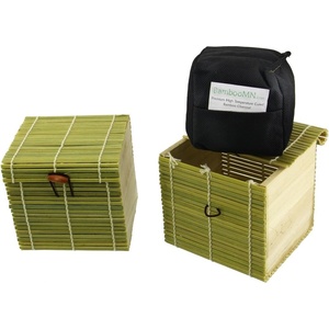 image:imageBambooMN Granulated Bamboo Charcoal Odor Absorber Bag in Decorative 4 Brown Box 2 SetsGreen