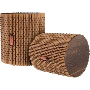 image:imageBambooMN Granulated Bamboo Charcoal Odor Absorber Bag in Decorative 4 Brown Cylinder 2 SetsBrown