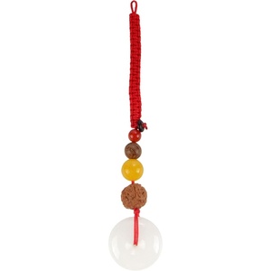 image:imageBambooMN Harmony Jade Donut Healing Necklace  Colorful Chakra Gemstone Keychains  Stone Disc Balancing PendantsJade Keychain  Style B