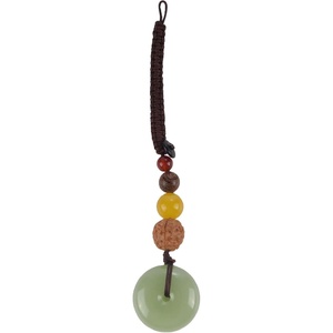 image:imageBambooMN Harmony Jade Donut Healing Necklace  Colorful Chakra Gemstone Keychains  Stone Disc Balancing PendantsJade Keychain  Style C