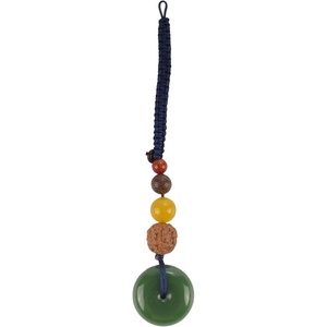 image:imageBambooMN Harmony Jade Donut Healing Necklace  Colorful Chakra Gemstone Keychains  Stone Disc Balancing PendantsJade Keychain  Style E