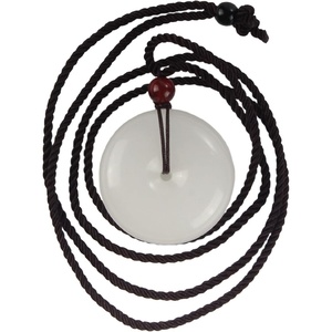 image:imageBambooMN Harmony Jade Donut Healing Necklace  Colorful Chakra Gemstone Keychains  Stone Disc Balancing PendantsJade Necklace