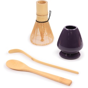 image:imageBambooMN Matcha Green Tea Whisk And Scoop 4 Piece Set  White Holder  1 SetPurple