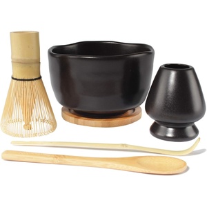 image:imageBambooMN Matcha Whisk Starter Set  Chawan Matcha Bowl Tea Whisk Chashaku Spoon Matcha Holder and Bamboo Coaster for Traditional Japanese Tea CeremonyMatcha Starter Set