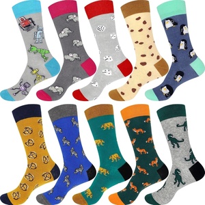 image:imageBambooMN Mens Cotton Colorful Design Fashion Novelty Dress SocksAssortment 10c  10 Pairs