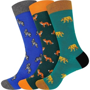 image:imageBambooMN Mens Cotton Colorful Design Fashion Novelty Dress SocksAssortment 3a  3 Pairs