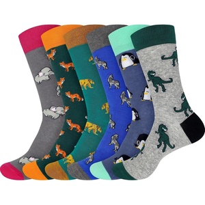 image:imageBambooMN Mens Cotton Colorful Design Fashion Novelty Dress SocksAssortment 6b  6 Pairs