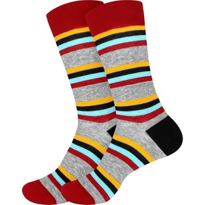 image:imageBambooMN Mens Cotton Colorful Design Fashion Novelty Dress SocksColor 6  2 Pairs