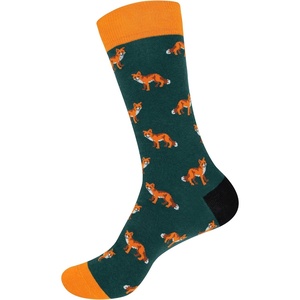 image:imageBambooMN Mens Cotton Colorful Design Fashion Novelty Dress SocksFox  1 Pair