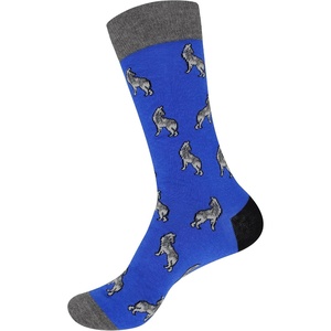image:imageBambooMN Mens Cotton Colorful Design Fashion Novelty Dress SocksWolf Print  1 Pair