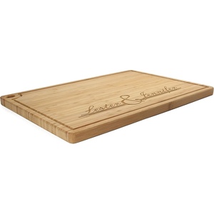 image:imageBambooMN Personalized Engraved Bamboo Cutting Board  Cat Couple on Branch  1725 x 1175 x 075Underlined Names