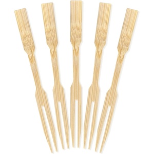 image:imageBambooMN Premium 35 Bamboo Mini Cocktail Tasting Forks Fruit Picks Party Supplies 100 Pieces2 000 Mini Forks