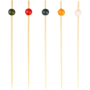 image:imageBambooMN Sample Pack Decorative Bamboo Cocktails Hors Doeuvres Fruit Sandwich Skewers Picks for Catered Events Holidays Restaurants or Buffet Party Supplies 30 PiecesBall Assorted
