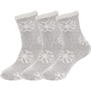 image:imageBambooMN Soft Warm Cozy Fuzzy Snowflake Socks Variety of Color Options02 Misty Nights