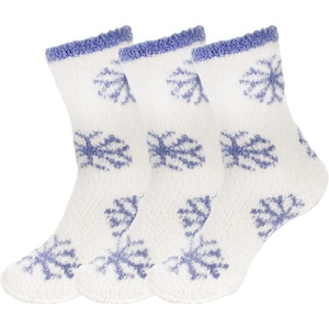 image:imageBambooMN Soft Warm Cozy Fuzzy Snowflake Socks Variety of Color Options05 Snowflake Party