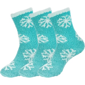 image:imageBambooMN Soft Warm Cozy Fuzzy Snowflake Socks Variety of Color Options10 Surfing Snowflakes