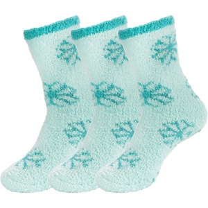 image:imageBambooMN Soft Warm Cozy Fuzzy Snowflake Socks Variety of Color Options11 Glacier Ice