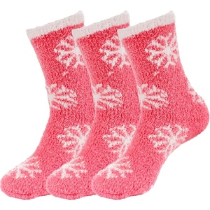 image:imageBambooMN Soft Warm Cozy Fuzzy Snowflake Socks Variety of Color Options12 Dragon Fruit