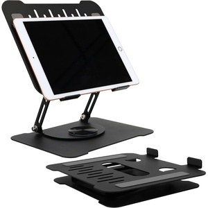 image:imageBambooMN Universal Bamboo Book Stand for Cookbooks Reading Cell Phone Art Sheet Music Tablet  Portable and Foldable with 5 Position Adjustable Tilt  1 UnitBlack