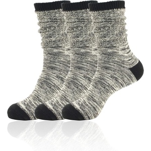 image:imageBambooMN Vintage Pattern Slouch Soft Warm Crew Boot Cabin Socks Sizes and Colors3 Prs Black  White