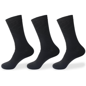image:imageBambooMN Vintage Pattern Slouch Soft Warm Crew Boot Cabin Socks Sizes and Colors3 Prs Pattern Design Black