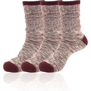 image:imageBambooMN Vintage Pattern Slouch Soft Warm Crew Boot Cabin Socks Sizes and Colors3 Prs Rosewood
