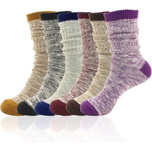 image:imageBambooMN Vintage Pattern Slouch Soft Warm Crew Boot Cabin Socks Sizes and ColorsAssort a