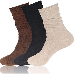 image:imageBambooMN Vintage Pattern Slouch Soft Warm Crew Boot Cabin Socks Sizes and ColorsPattern Design Assort B