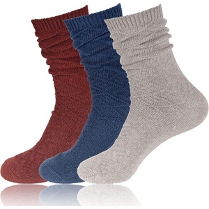 image:imageBambooMN Vintage Pattern Slouch Soft Warm Crew Boot Cabin Socks Sizes and ColorsPattern Design Assort C