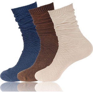 image:imageBambooMN Vintage Pattern Slouch Soft Warm Crew Boot Cabin Socks Sizes and ColorsPattern Design Assort D