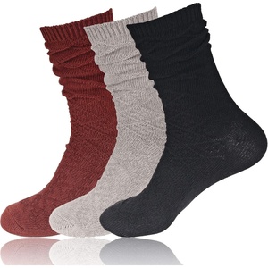 image:imageBambooMN Vintage Pattern Slouch Soft Warm Crew Boot Cabin Socks Sizes and ColorsPattern Design Assort E