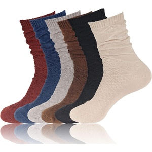 image:imageBambooMN Vintage Pattern Slouch Soft Warm Crew Boot Cabin Socks Sizes and ColorsPattern Design Assort a