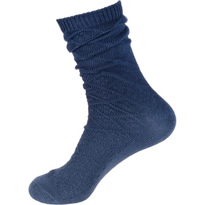 image:imageBambooMN Vintage Pattern Slouch Soft Warm Crew Boot Cabin Socks Sizes and ColorsPattern Design Blue