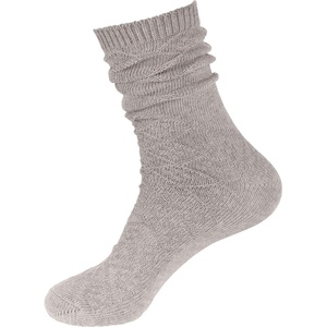 image:imageBambooMN Vintage Pattern Slouch Soft Warm Crew Boot Cabin Socks Sizes and ColorsPattern Design Grey