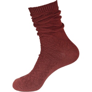 image:imageBambooMN Vintage Pattern Slouch Soft Warm Crew Boot Cabin Socks Sizes and ColorsPattern Design Red Wine
