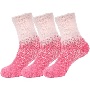image:imageBambooMN Womens Fuzzy Colorful Socks  3 Pair Packs11 Cotton Candy