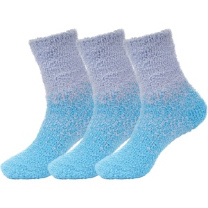 image:imageBambooMN Womens Fuzzy Colorful Socks  3 Pair Packs12 Sailing Blue