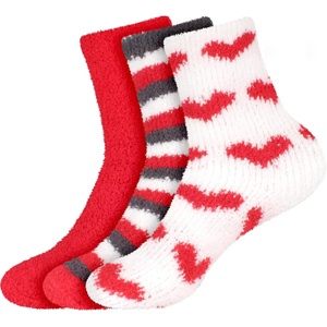 image:imageBambooMN Womens Fuzzy Colorful Socks  3 Pair PacksAssortment Aa