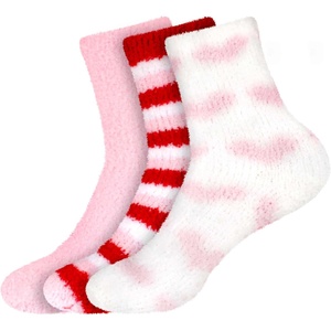 image:imageBambooMN Womens Fuzzy Colorful Socks  3 Pair PacksAssortment Bb