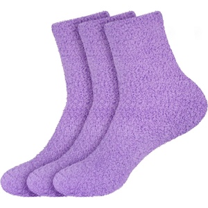 image:imageBambooMN Womens Fuzzy Colorful Socks  3 Pair PacksF1