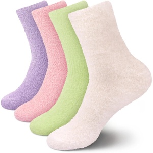 image:imageBambooMN Womens Fuzzy Soft Colored SocksAssortment D