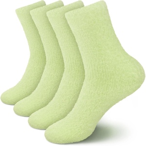 image:imageBambooMN Womens Fuzzy Soft Colored SocksGreen