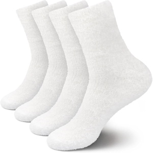 image:imageBambooMN Womens Fuzzy Soft Colored SocksWhite