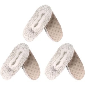 image:imageBambooMN Womens Gradient Cozy Fuzzy Indoor Home Slippers  3 PairsFurry Grey