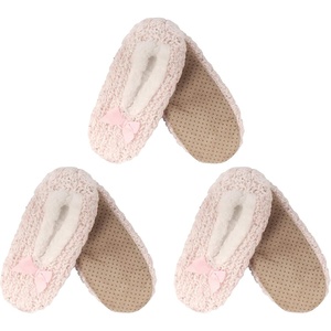 image:imageBambooMN Womens Gradient Cozy Fuzzy Indoor Home Slippers  3 PairsFurry Pink