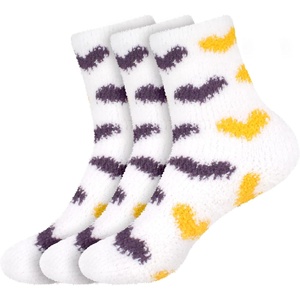 image:imageBambooMN Womens Heart and Stripe Soft Warm Microfiber Fuzzy NonSlip Grips Socks  3 Pair Value PackH2